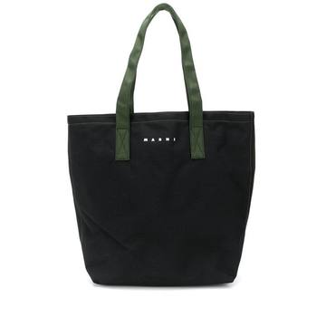 logo print canvas tote