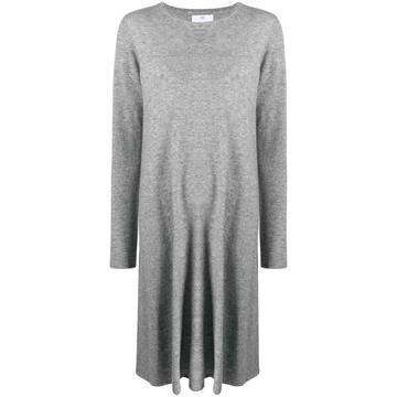 long-sleeve flared dress