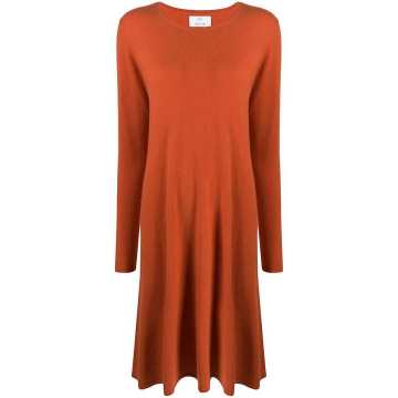 long-sleeve flared jumper dress
