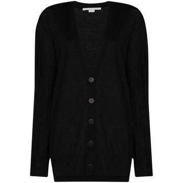 button-down fine-knit cardigan