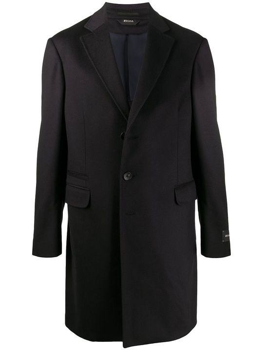 wool-cashmere blend tailored single-breasted coat展示图