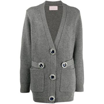 bejewelled button fastening cardigan