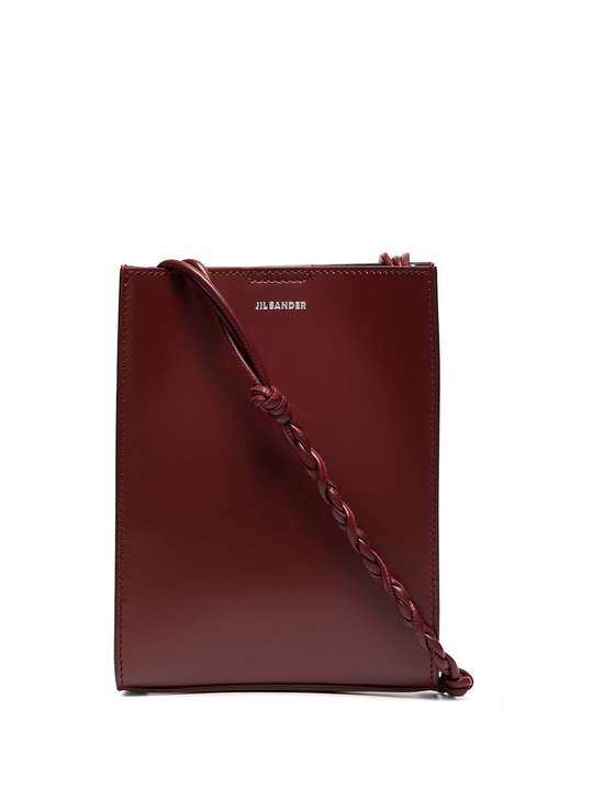 Bordeaux Red Tangle Leather Cross Body Bag展示图
