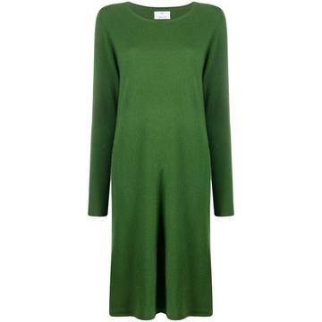 long-sleeve knit midi dress