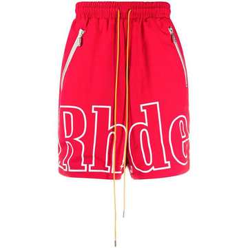 logo print shorts