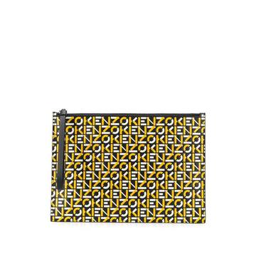 logo-print clutch bag