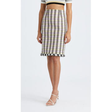 High-Rise Tweed Pencil Skirt