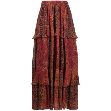 paisley-print maxi skirt