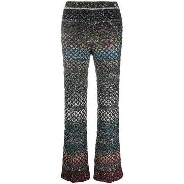 flared knit trousers