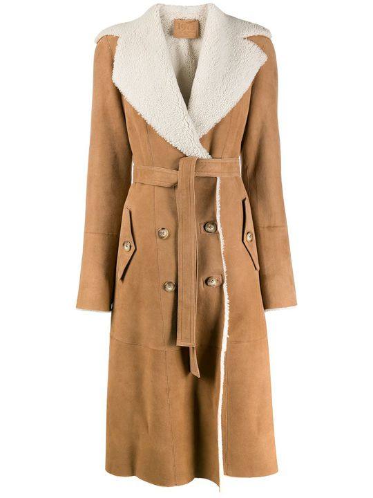 shearling-lined trench coat展示图