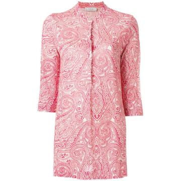 paisley-print fitted shirt