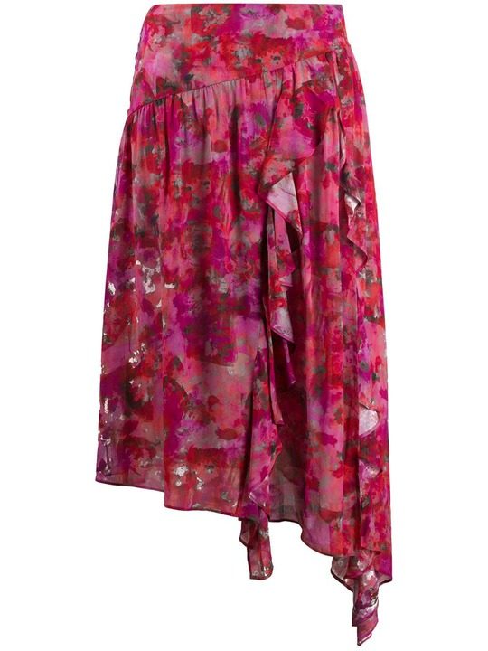 Arun floral-print midi skirt展示图