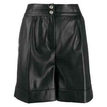 high-waisted faux leather shorts