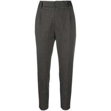 cropped houndstooth trousers