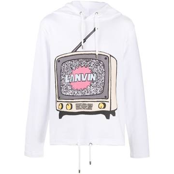 graphic-print cotton hoodie