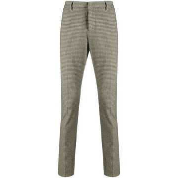 slim-fit houndstooth trousers