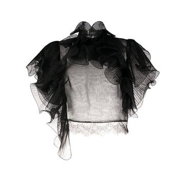 sheer ruffled blouse