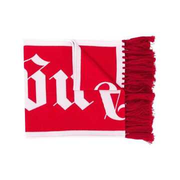 LOGO KNITTED SCARF RED WHITE