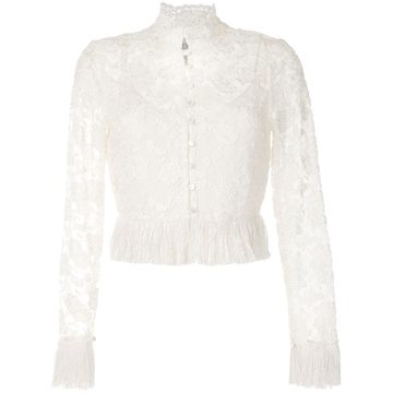 Percival floral-lace top