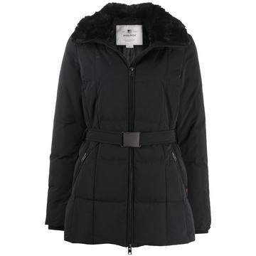 contrast collar padded jacket