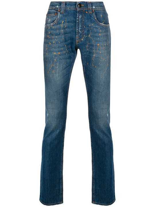 straight leg distressed jeans展示图