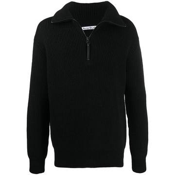 half-zip ribbed jumper