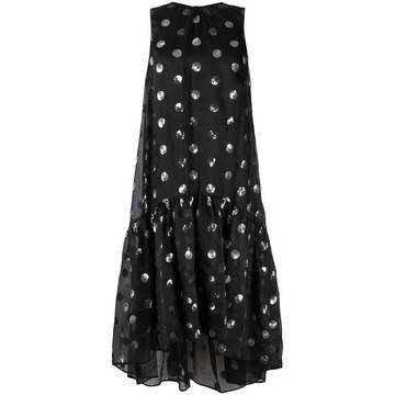 metallic spot dress