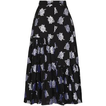 Gaura floral tiered skirt