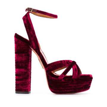 Sundance 140mm velvet platform sandals