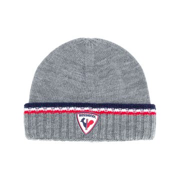 logo patch knitted beanie hat