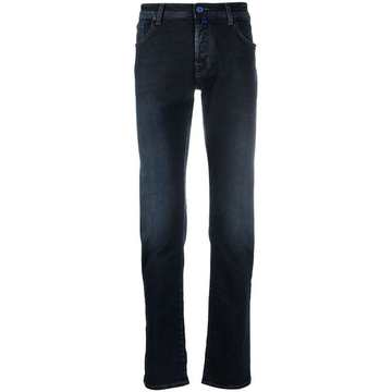 stonewashed slim-fit jeans