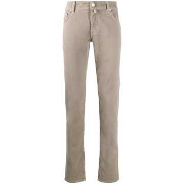 logo patch slim-fit trousers