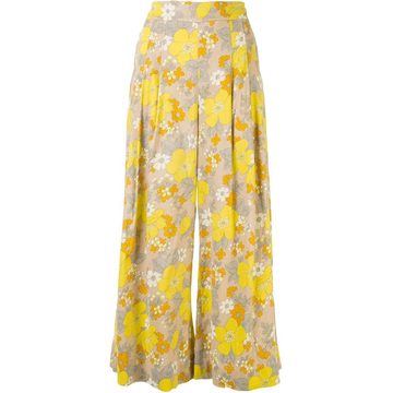 cropped flare floral trousers