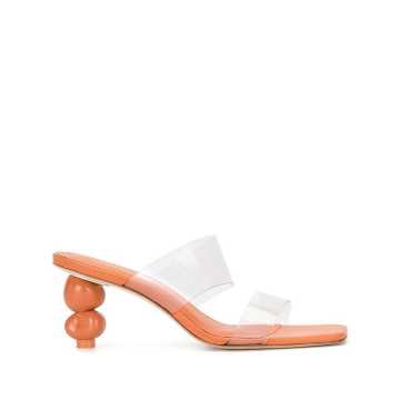 transparent strap heeled sandals