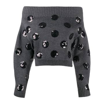 sequin-embellished merino wool jumper