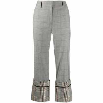 checked wide-leg trousers