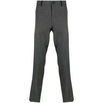 slim-fit wool trousers