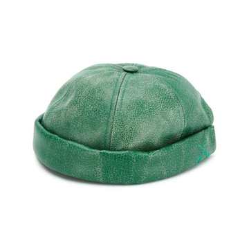 calf leather round cap