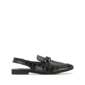chain-link sling back loafers