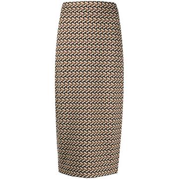 geometric print pencil skirt