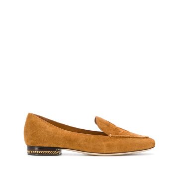 Ruby embossed logo suede loafers
