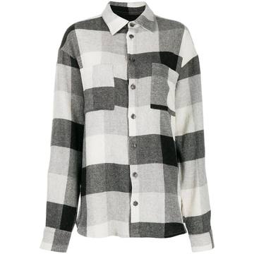 check print oversize shirt