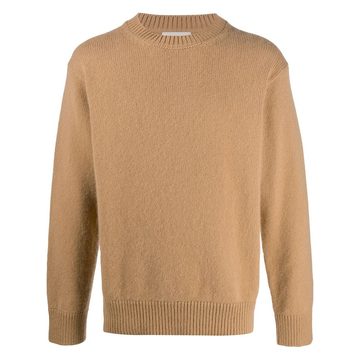 ribbed trim crew neck jumper