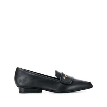 leather point-toe loafers