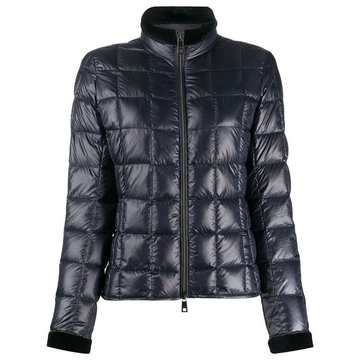 contrast-trimmed puffer jacket