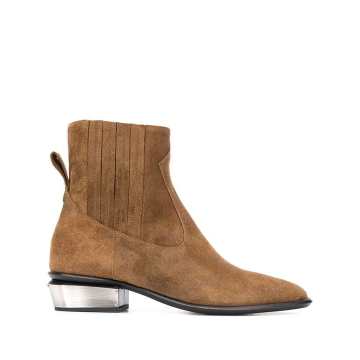 Cowboy suede ankle boots