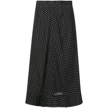 polka-dot A-line skirt