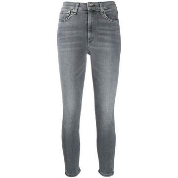 cropped washed jeans