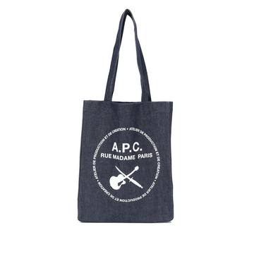 logo-print tote