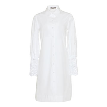 Embroidered Eyelet Poplin Shirt Dress